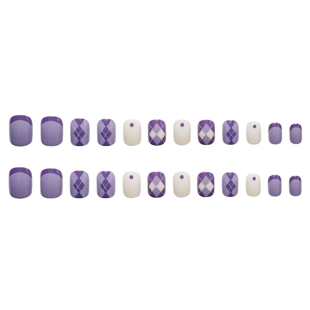 Set 24 móng giả N324 dáng móng ngắn ( Tặng kèm keo và dũa )