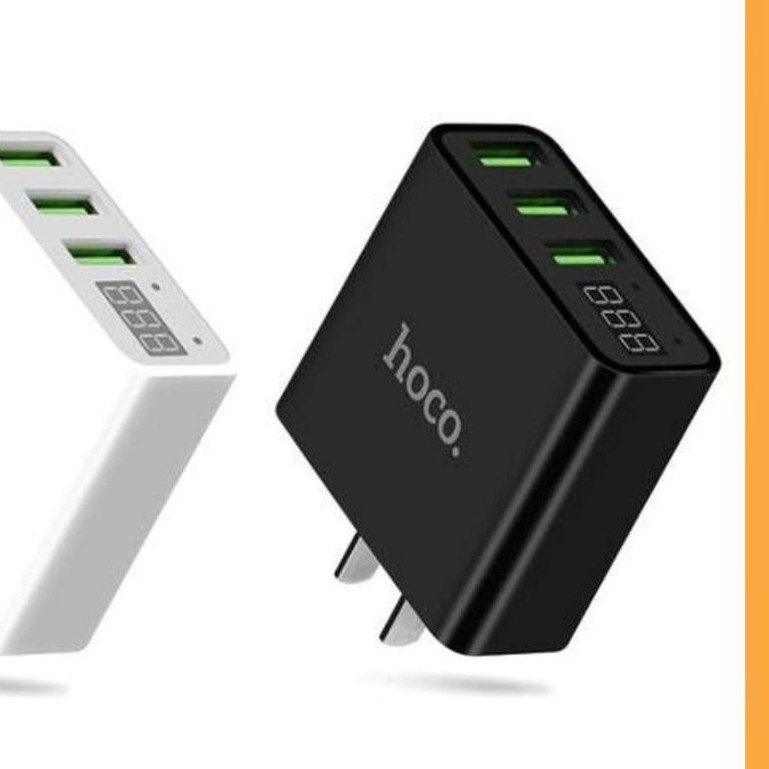 Củ sạc 2 cổng USB Hoco C39 có màn LED hiển thị đo dòng - Hàng Chính Hãng - Ổn định dòng