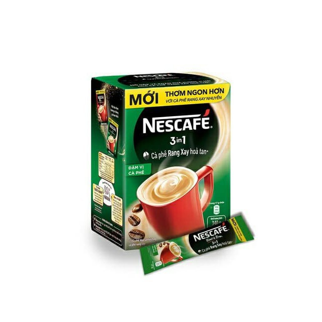 [Chính hãng] Hộp NESCAFÉ 3in1 Cà Phê Rang Xay Hòa Tan Đậm Vị Cà Phê (20 gói x 17g)