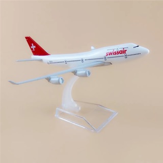 [ishop268] Mô Hình Máy Bay 16cm Boeing B747 SWISSAIR AIR QUÀ TẶNG - Mua hàng an tâm