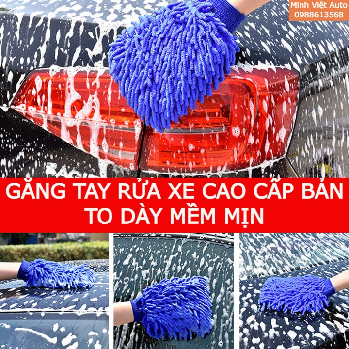 Gang tay rửa xe ô tô xe máy cao cấp loại dày - Hàng cao cấp 2 mặt lau rửa chống thấm nước giữ ấm mùa đông