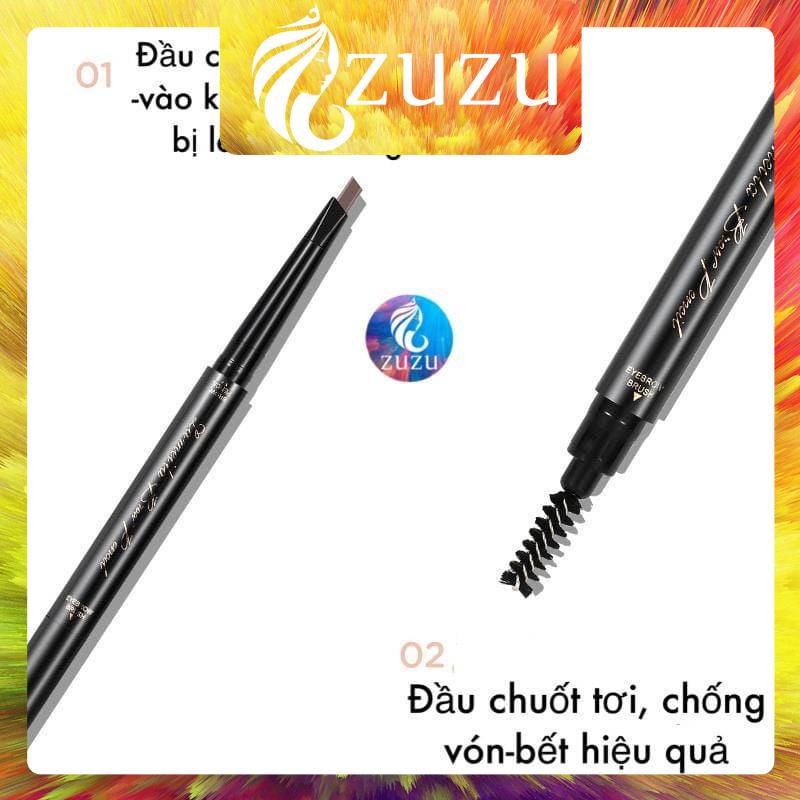 Chì Kẻ Mày Double Effect Lameila 02 đầu không thấm nước Zuzu cosmetic ZUZU