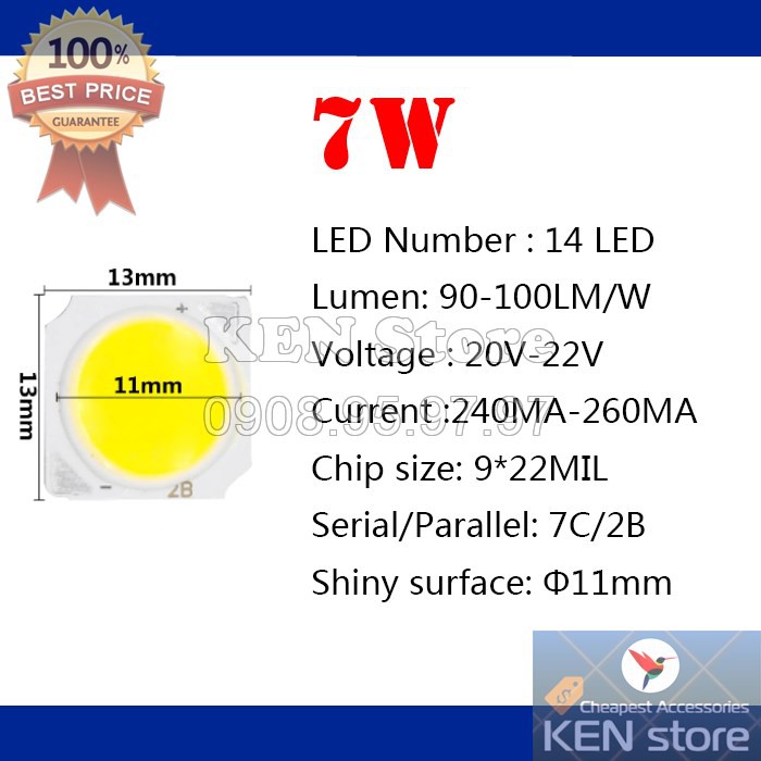 Bóng led 3W 5W 7W 10W vuông 13mm | BigBuy360 - bigbuy360.vn