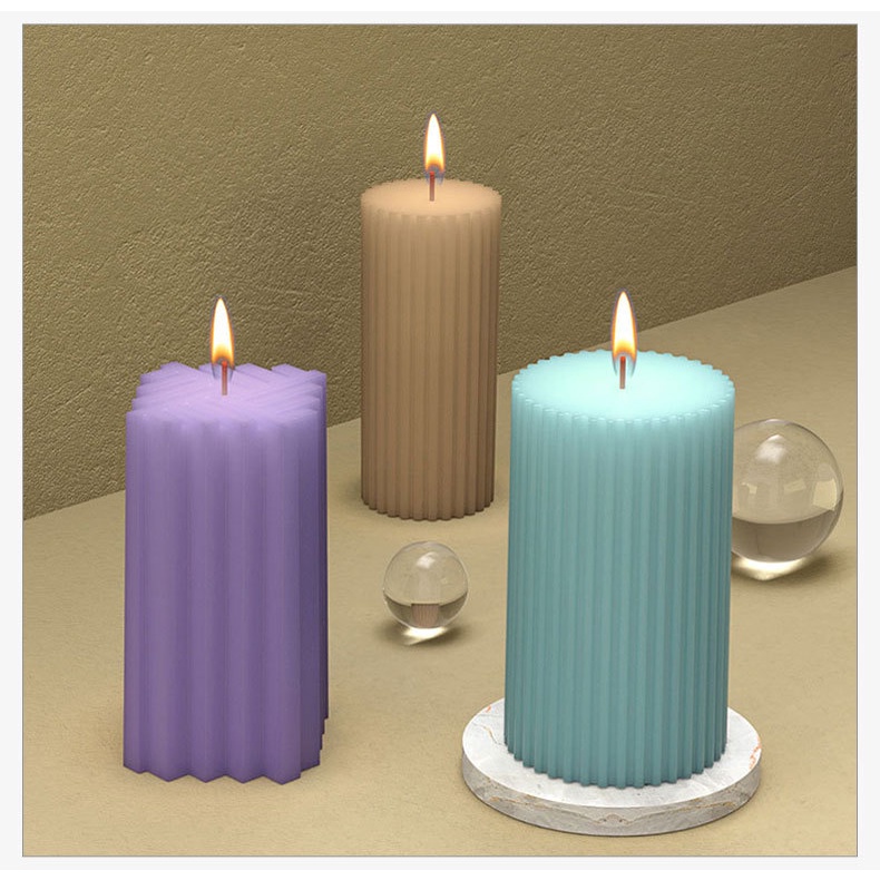 Khuôn Silicone Làm Nến Thơm Hình Trụ DIY