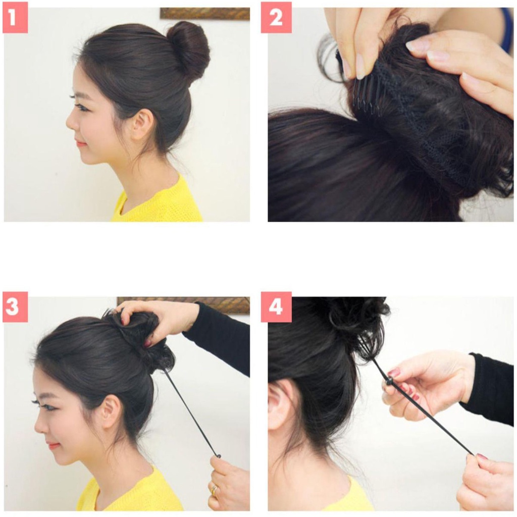 Tóc giả búi tròn ❤️KOTY BEAUTY❤️ tóc búi giả củ tỏi cao cấp dễ dàng sử dụng TG303