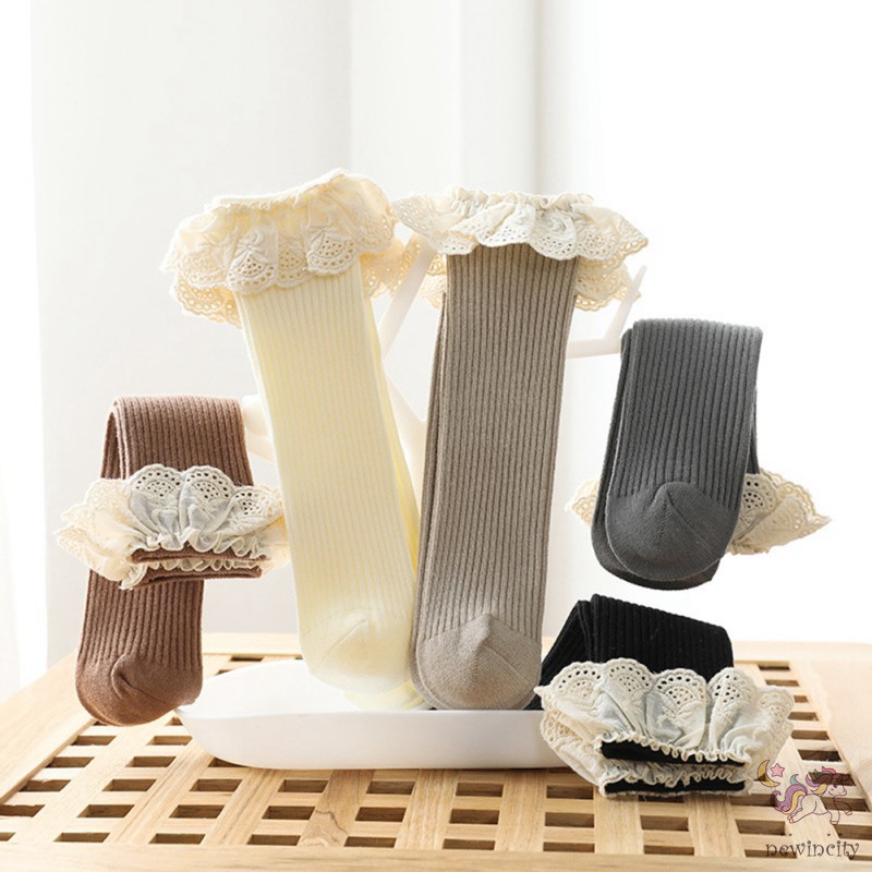 Vớ Cotton Viền Ren Mềm Mại Thời Trang Cho Bé Gái