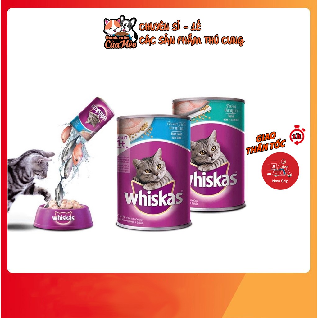 Pate Whiskas Dành Cho Mèo Mọi Lứa Tuổi- Lon 400g - Nhiều Vị