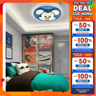 Đèn ốp trần phòng ngủ trẻ em, trang trí phòng ngủ cho bé thêm sinh động hình chuột mickey - MN089