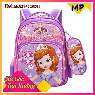 [Chọn mẫu -TẶNG KÈM túi đựng bút cùng mẫu] Balo nhiều ngăn cho bé gái họa tiết công chúa tuyết Elsa và Sofia