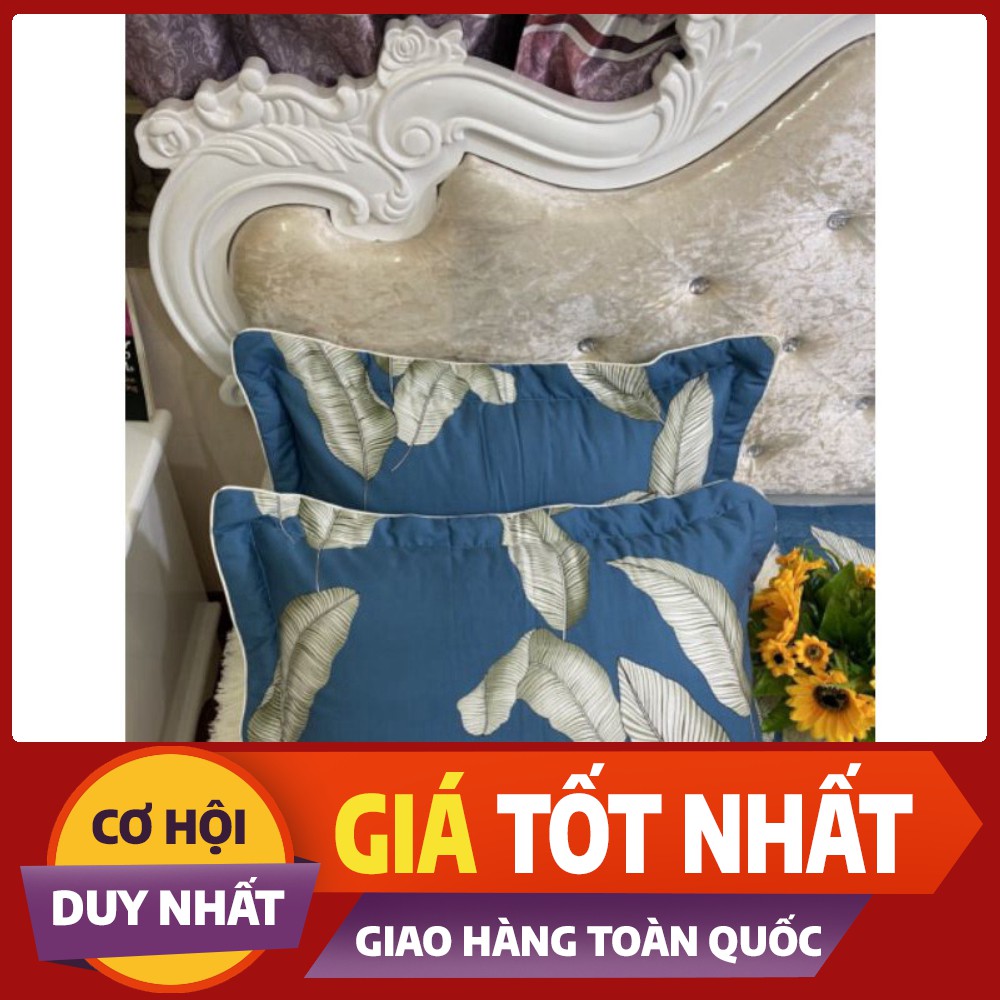 Đôi vỏ gối đầu cotton Hàn Quốc loại dày đẹp có lót bông - kích thước 45cmx65cm