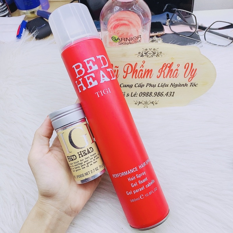 Combo Gôm tạo kiểu tóc nam TIGI BED HEAD 380ml và Sáp thỏi vuốt tóc con TIGI 75g