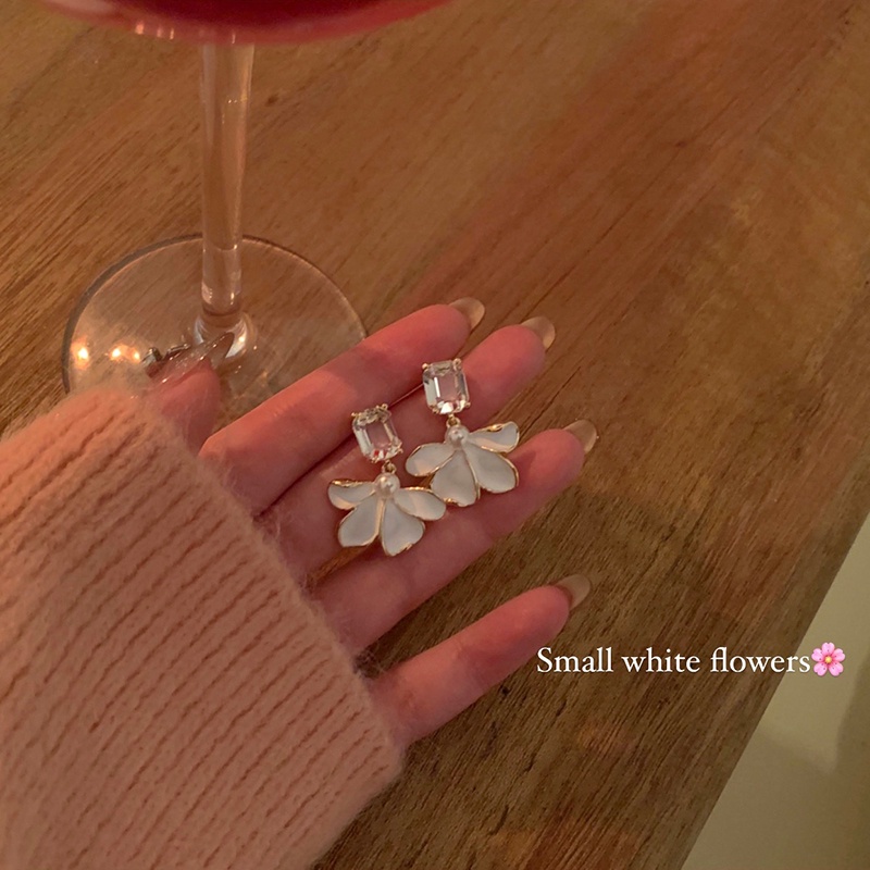 Bông Tai Hình Hoa Đính Đá Zircon Phong Cách Hàn Quốc Sang Trọng Thời Trang 2022