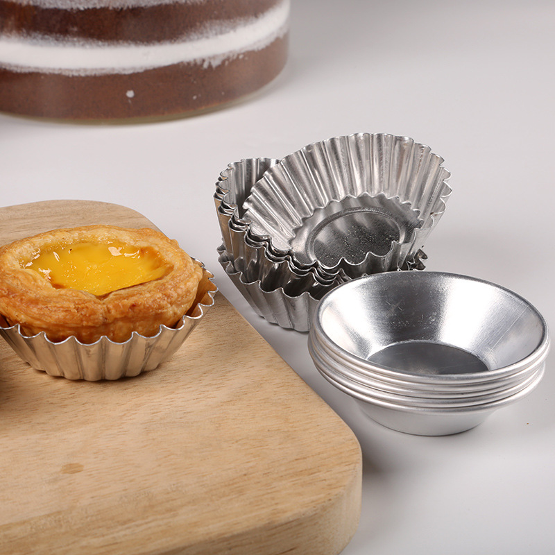Set 5 / 10 Khuôn Làm Bánh Tart Trứng Bằng Hợp Kim Nhôm Chống Dính