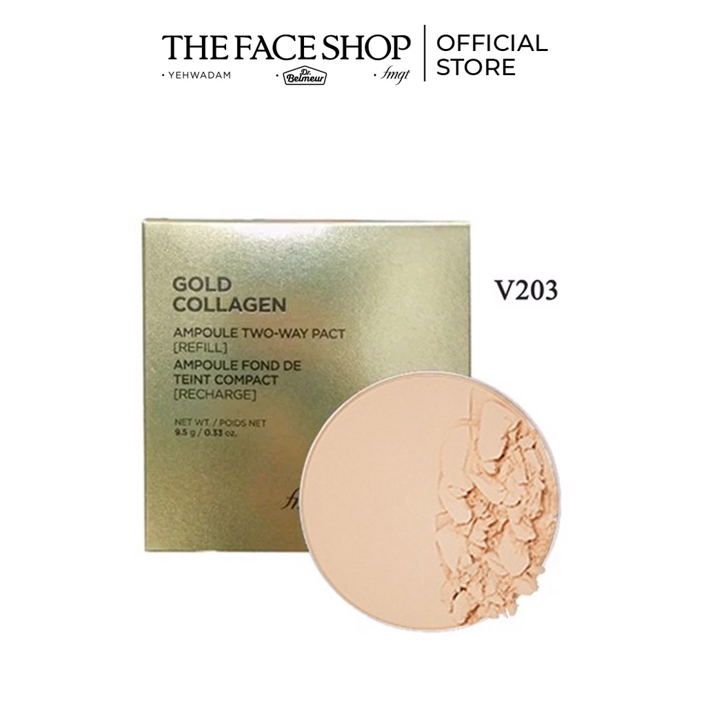 Lõi Phấn Nền Che Khuyết Điểm Thefaceshop Gold Collagen Ampoule Two-Way Pact Spf30 Pa+++ (Refill)