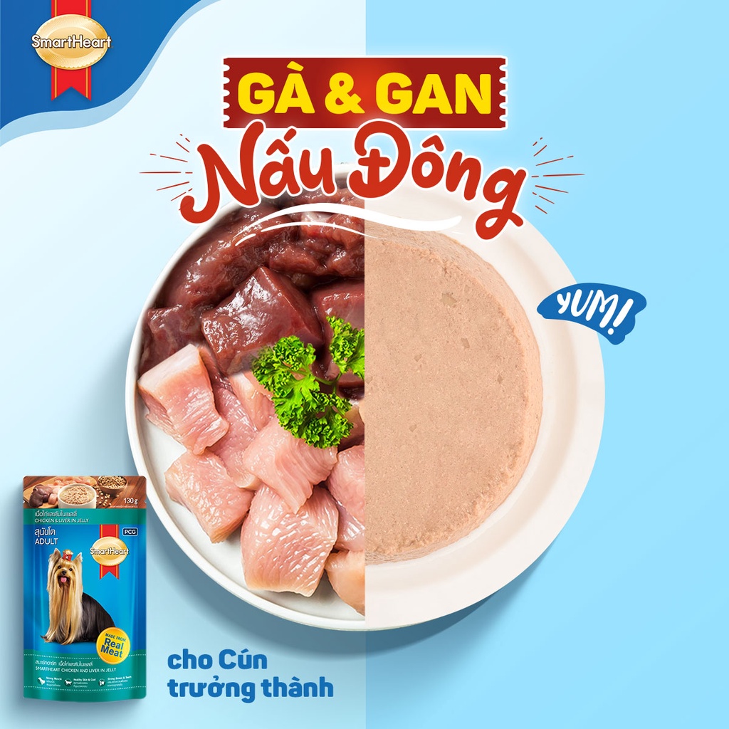 [ Gói 130g ] Pate Smartheart 130g chó con - Chó trưởng thành ___