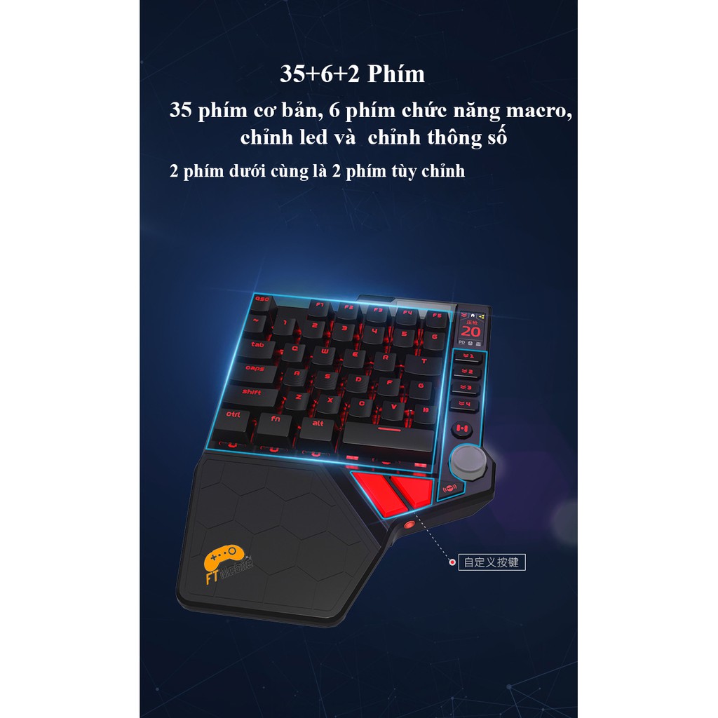 Handjoy K5 | Bàn phím cơ kiêm bộ chuyển đổi hỗ trợ chơi mọi game PUBG và các game FPS