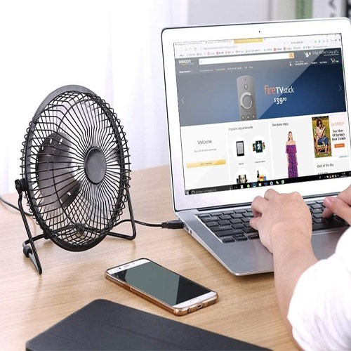 Quạt lồng sắt 3 cánh USB mini Fan Lileng-819 loại lớn 20cm