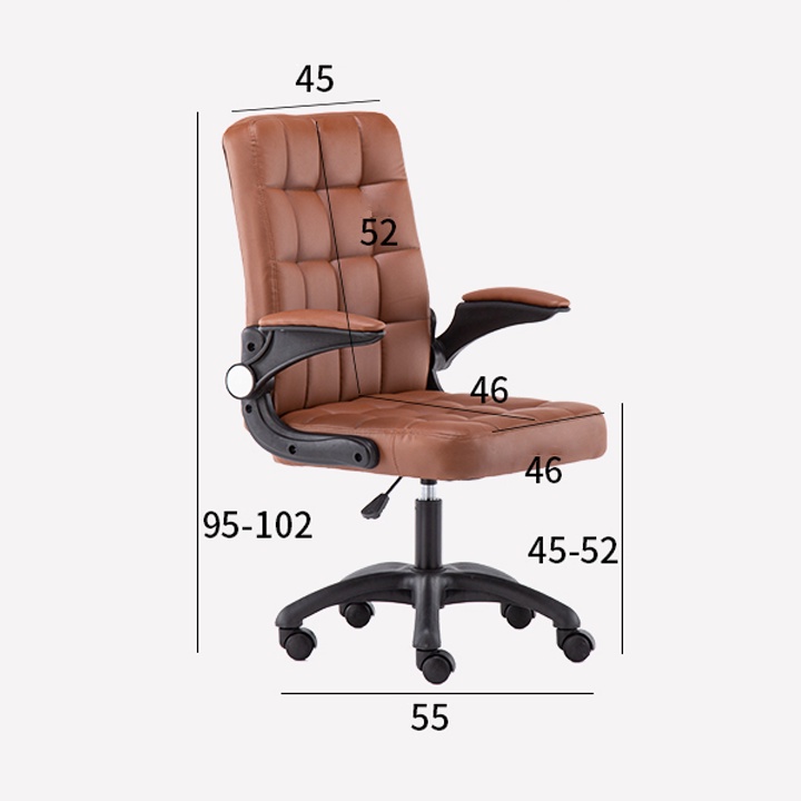 Ghế giám đốc bọc da cao cấp KORE Ghế xoay văn phòng nâng hạ tay vịn gấp lên đệm cao su non xoay 360 độ