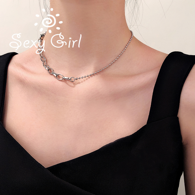 Vòng Cổ Choker Dây Xích Bằng Thép Titan Phong Cách Gothic Châu Âu Quyến Rũ Dành Cho Nữ