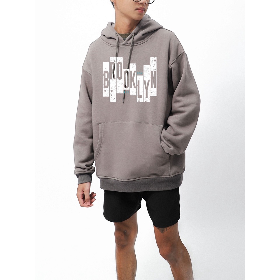 Áo hoodie BB - Boiz nam size lớn, bigsize 90kg - 130kg - xám in chữ