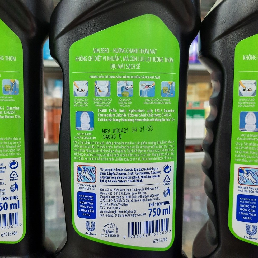 Nước Tẩy Bồn Cầu Vim Zero 750ml