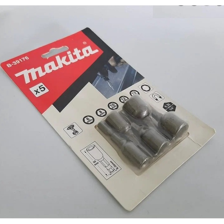 Đầu tuýp vặn ốc nam châm 6,8,10,12,13x50mm MAKITA B-39176 .