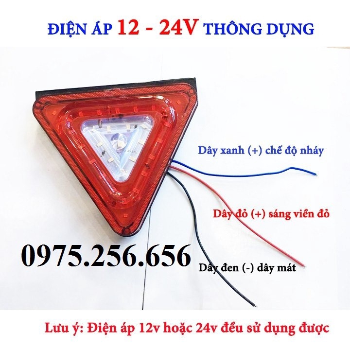 cảnh báo Đèn Nháy Cảnh Báo Tam Giác Đỏ 6D Điện Áp 24V Có Video Thực Tế