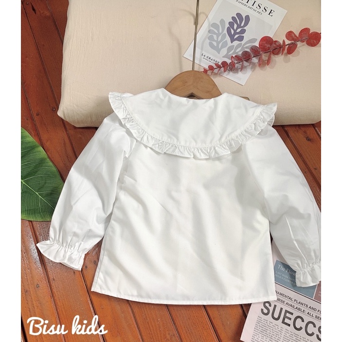 Áo sơmi bé gái, áo sơmi cho bé gái cổ sen chất liệu cao cấp đủ size cho bé 8 - 32kg