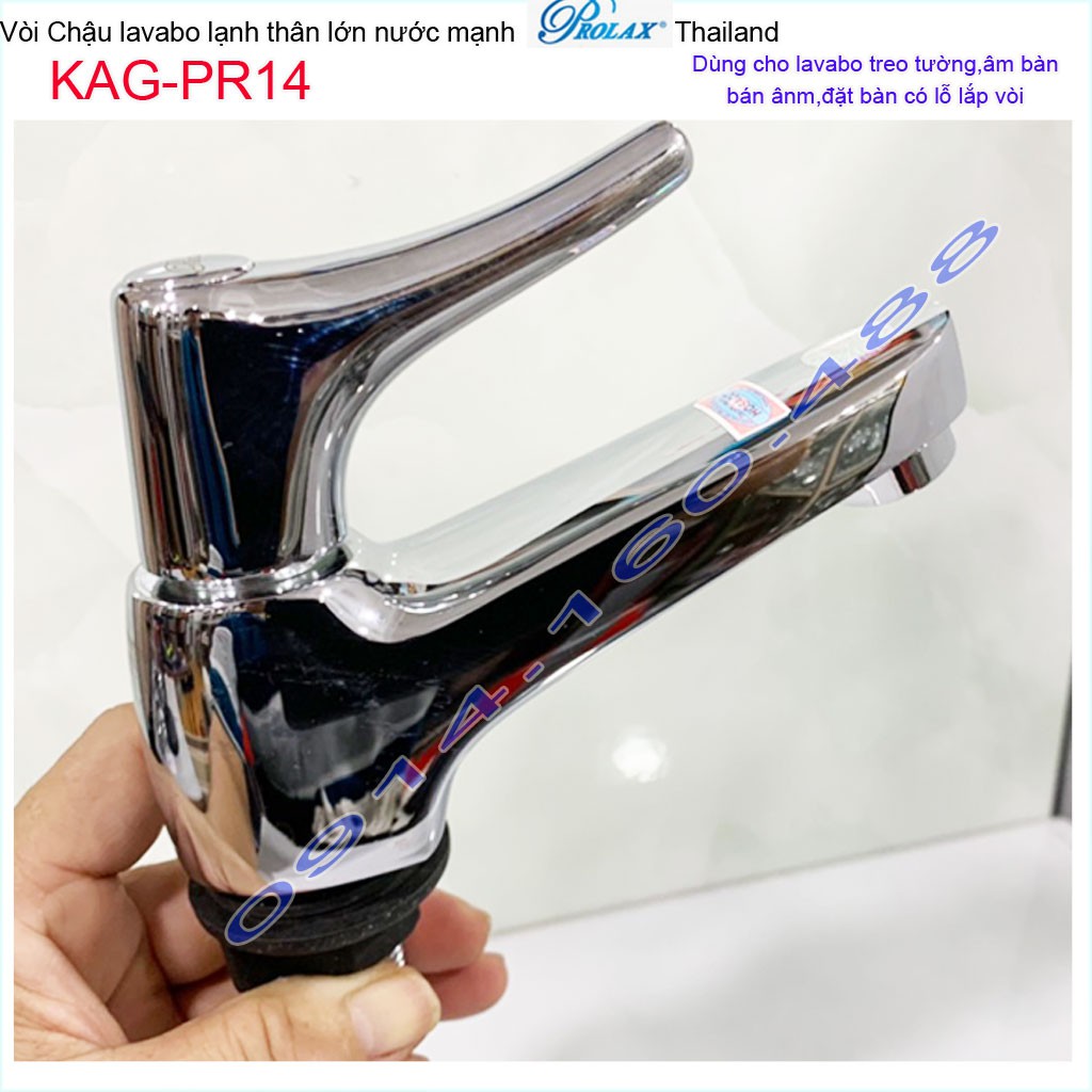 Vòi lavabo Prolax Thailand KAG-PR14, vòi chậu rửa mặt thân lớn nước mạnh sử dụng tốt siêu bền