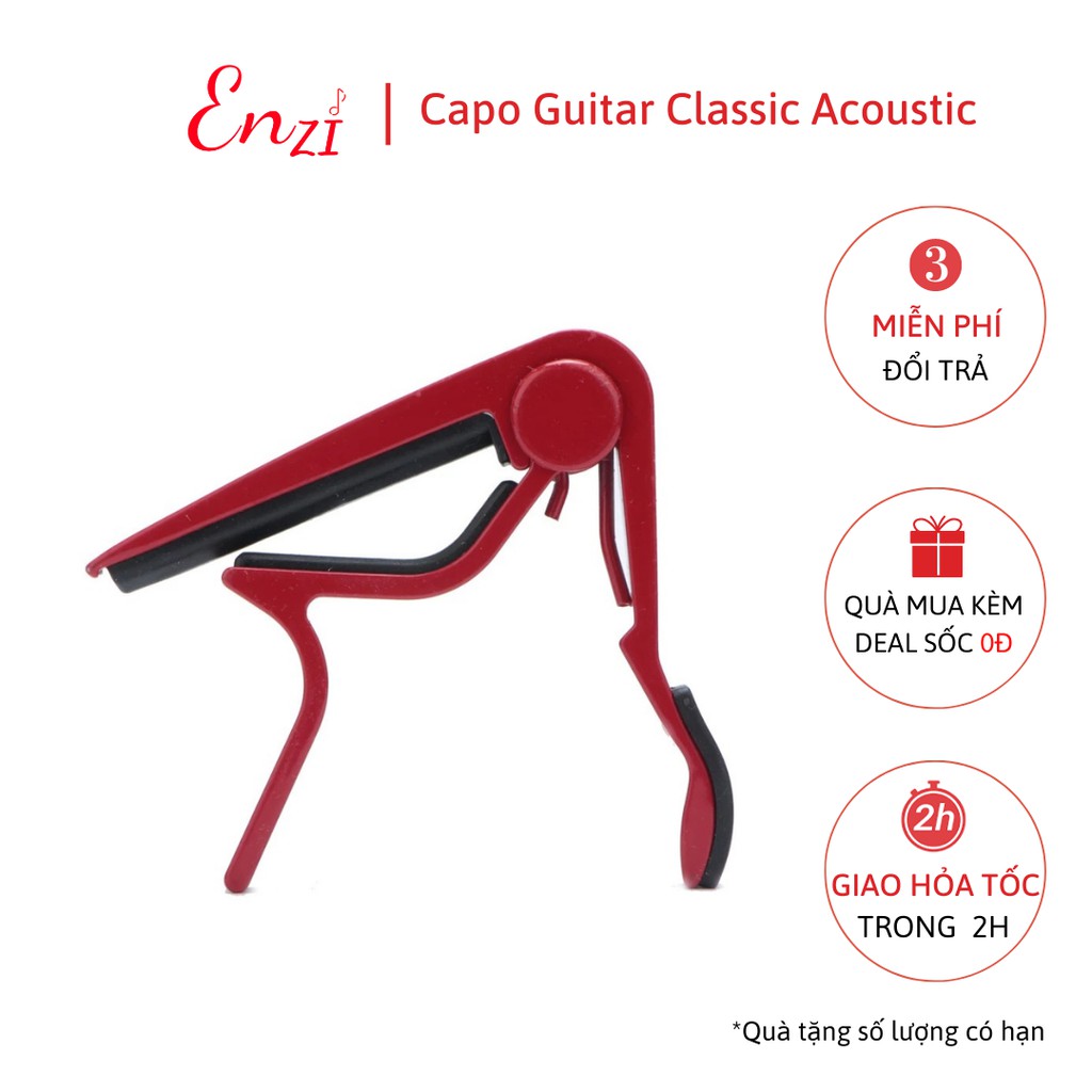 Kẹp capo nhỏ guitar classic acoustic kim loại màu bạc Enzi lên tông hạ tông dùng cho mọi loại đàn ghita