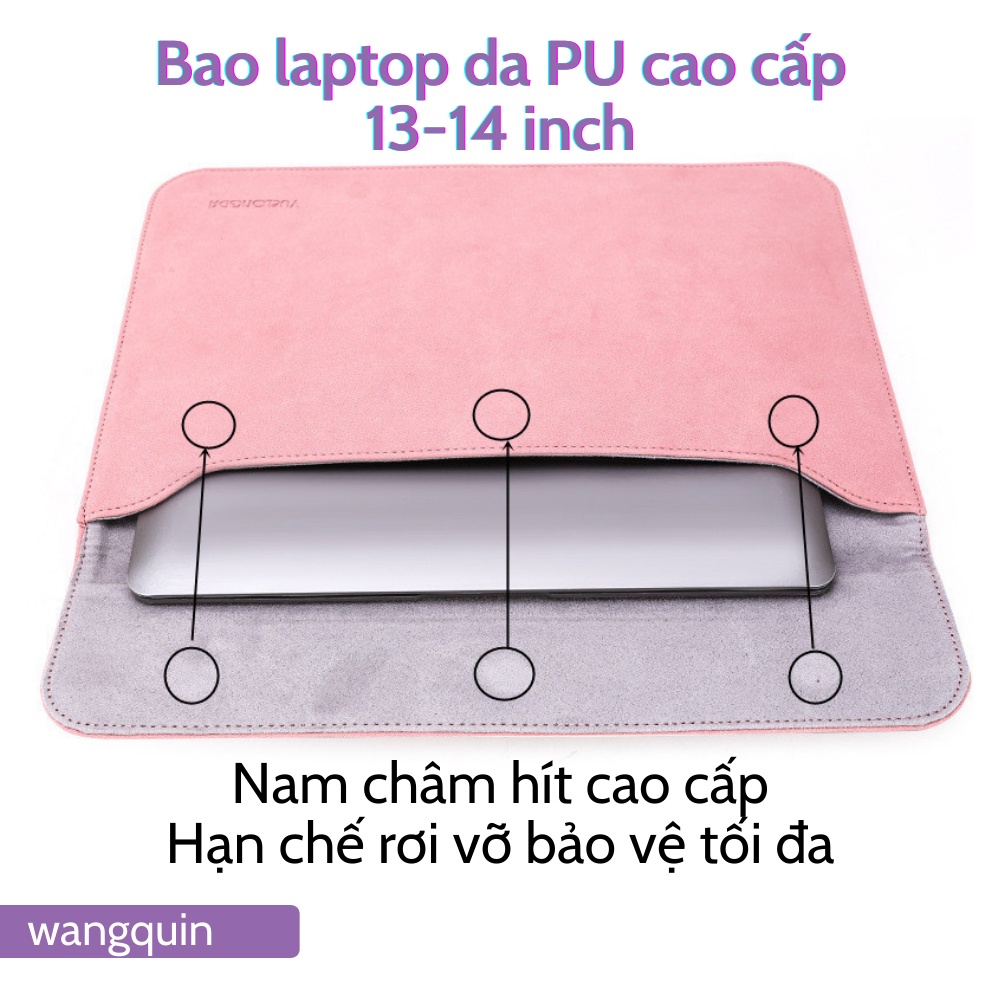 Túi đựng bảo vệ cho Macbook Air Pro Asus Acer 11.6&quot; / 13.3&quot; / 14&quot; Da cao cấp nhiều màu Bao Laptop Túi da đựng laptop