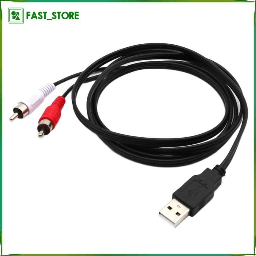 Dây Cáp Chuyển Đổi 1.5m Usb A Male Sang 2x Rca Phono Male Av