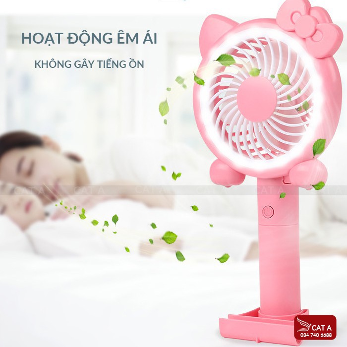 [CHÍNH HÃNG] Quạt cầm tay Mini hình Doreamon đèn LED 3 Tốc độ - Mini Fan xua tan nóng bức, nhỏ gọn tiện dụng, xinh xắn