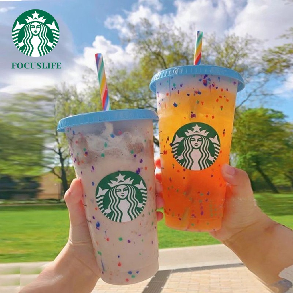 Ly Nhựa Đổi Màu Starbucks Có Thể Tái Sử Dụng Thiết Kế Độc Đáo 710ml/24oz