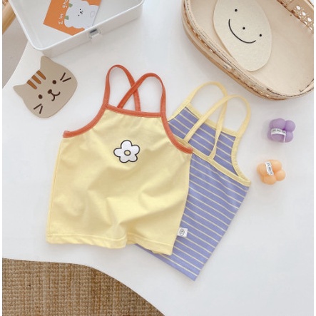 Áo Hai Dây Thun Lạnh Sắc Màu Chất Liệu Cotton Mềm Mại Thoải Mái Cho Bé Gái Từ 5Kg Đến 28Kg Thời Trang trẻ Em Chaarlie Ki