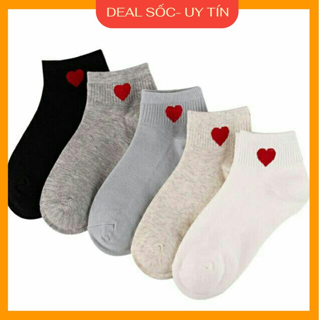 Tất nam nữ 𝑭𝒓𝒆𝒆𝒔𝒉𝒊𝒑Lố 10 đôi Tất vớ trái tim nữ kiểu Hàn phong cách trẻ trung
