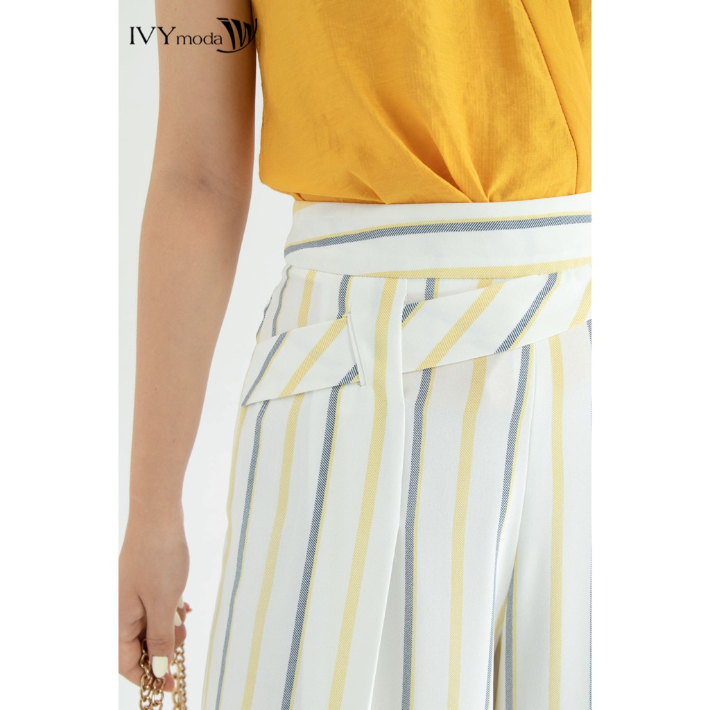 [NHẬP WABRTL5 GIẢM 10% TỐI ĐA 50K ĐH 250K ]Quần lửng nữ cạp kiểu thiết kế IVY moda MS 21M6383