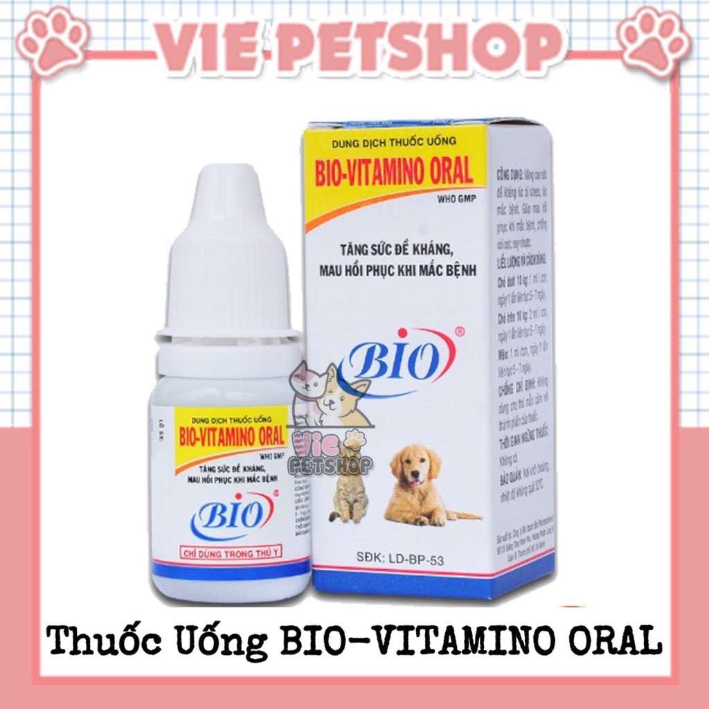 [CHÍNH HÃNG] BIO VITAMINO ORAL Bổ Sung Vitamin Dạng Uống cho Chó Mèo Lọ 10ml | Vie PETSHOP