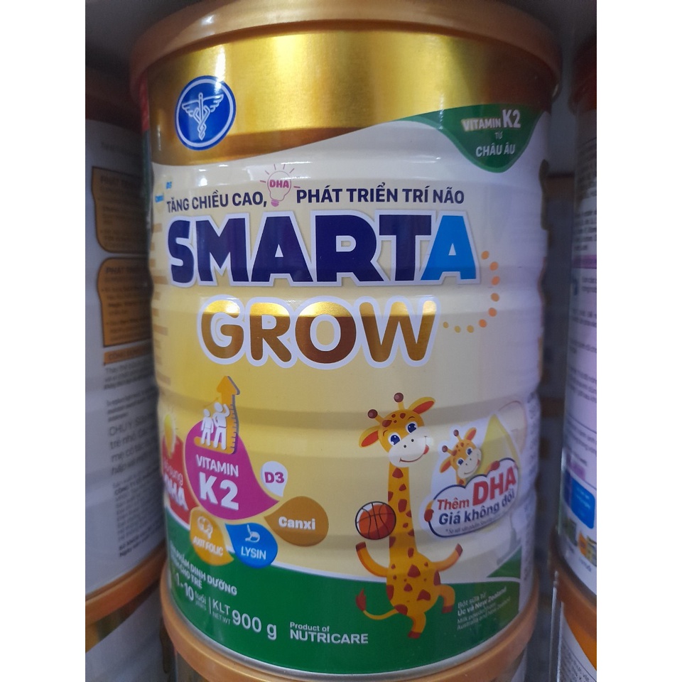 Lon Sữa Bột Dinh Dưỡng Nutricare Smarta Grow 900g  Giúp Bé Tăng Chiều Cao Vượt Trội