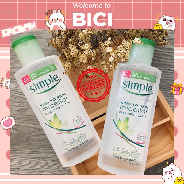 Nước tẩy trang Simple Kind to Skin Micellar Cleansing Water (200ml)