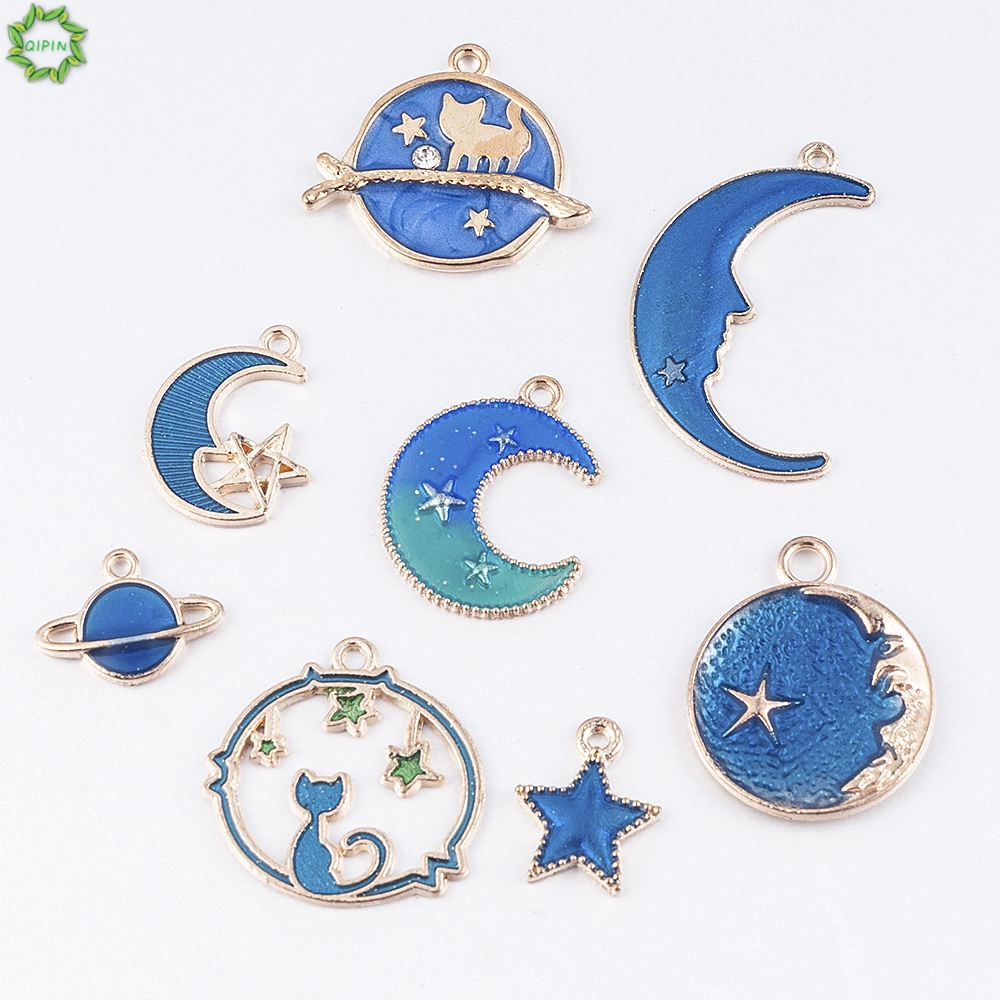 Bộ 8 mặt trang sức nhiều hoạ tiết dễ thương thời trang cho nữ DIY