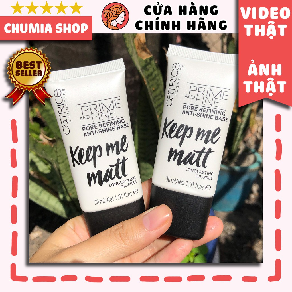 Kem lót kiềm dầu CATRICE keep me matt longlasting oil-free (màu trắng) 30ml - chumia