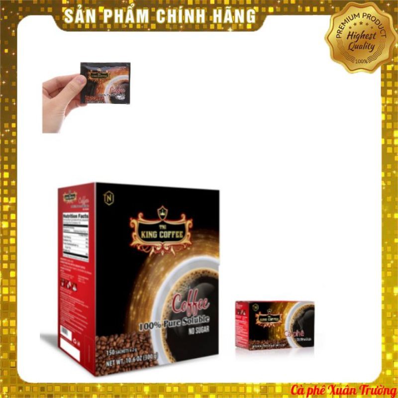 [Mua 1 Tặng 1] Mua 1 Hộp Cafe hòa tan đen không đường KING COFFEE - Hộp 300g Tặng 1 Hộp Cafe hoà tan đen không đường 30g