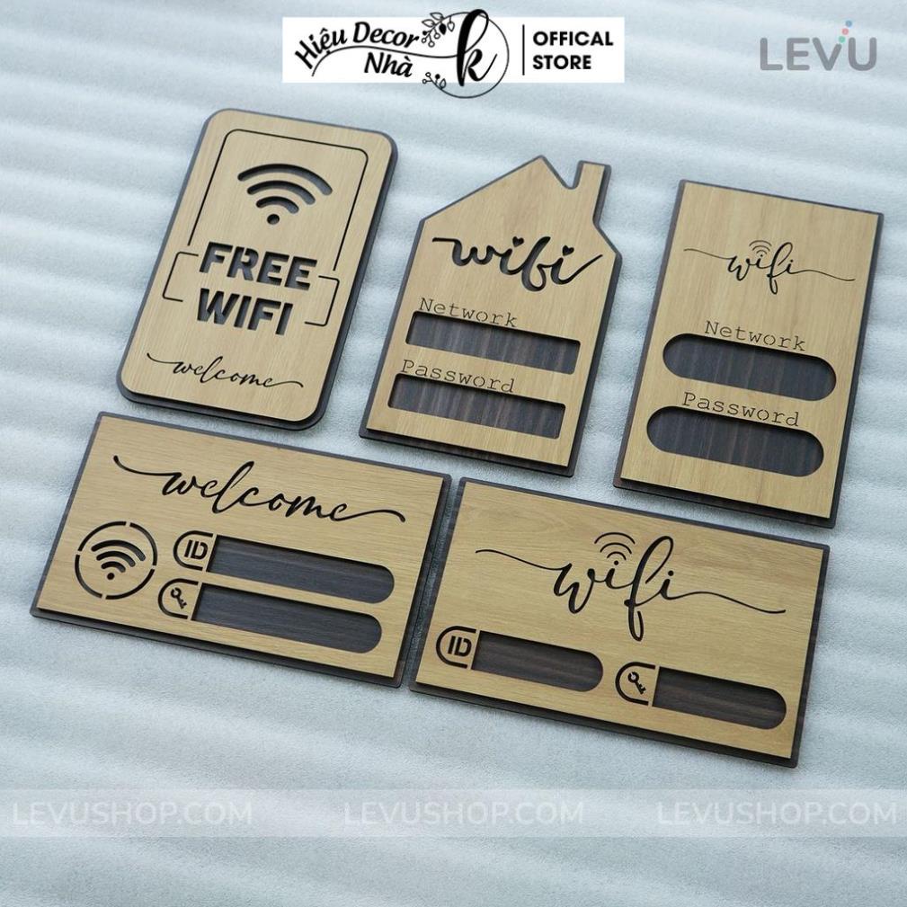 Bảng gỗ decor vintage thông tin wifi trang trí nhà hàng, khách sạn, homestay cao cấp - Hiệu Nhà K