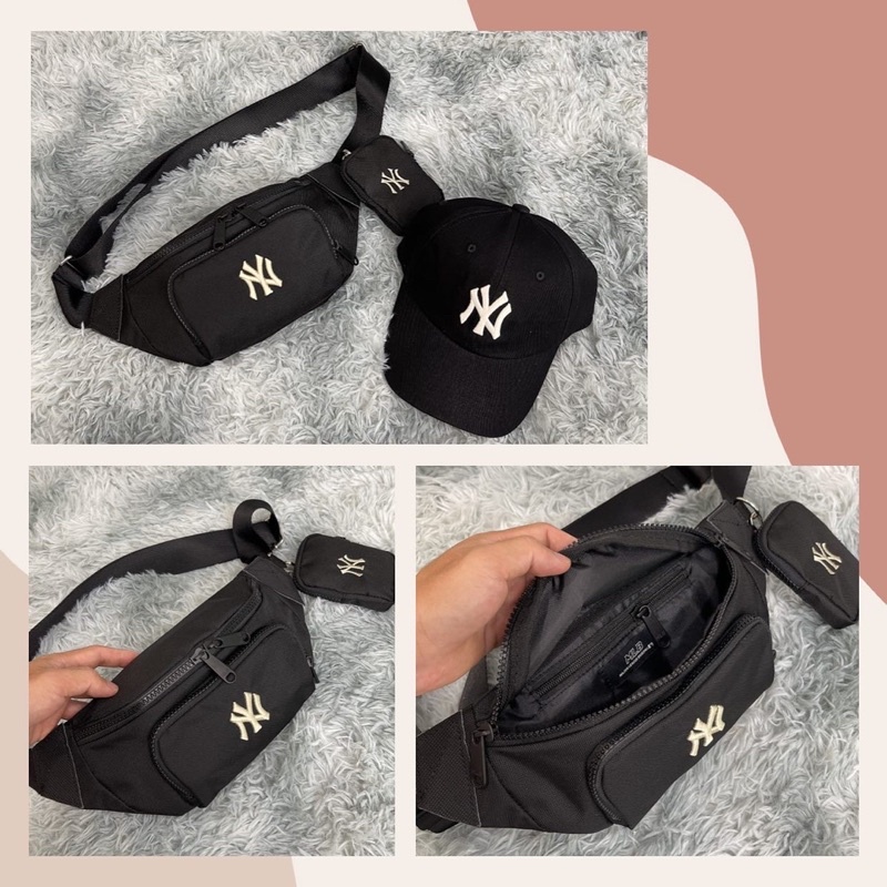 Túi Bao Tử N.Y Kèm Túi Mini All Black ( xuất dư)