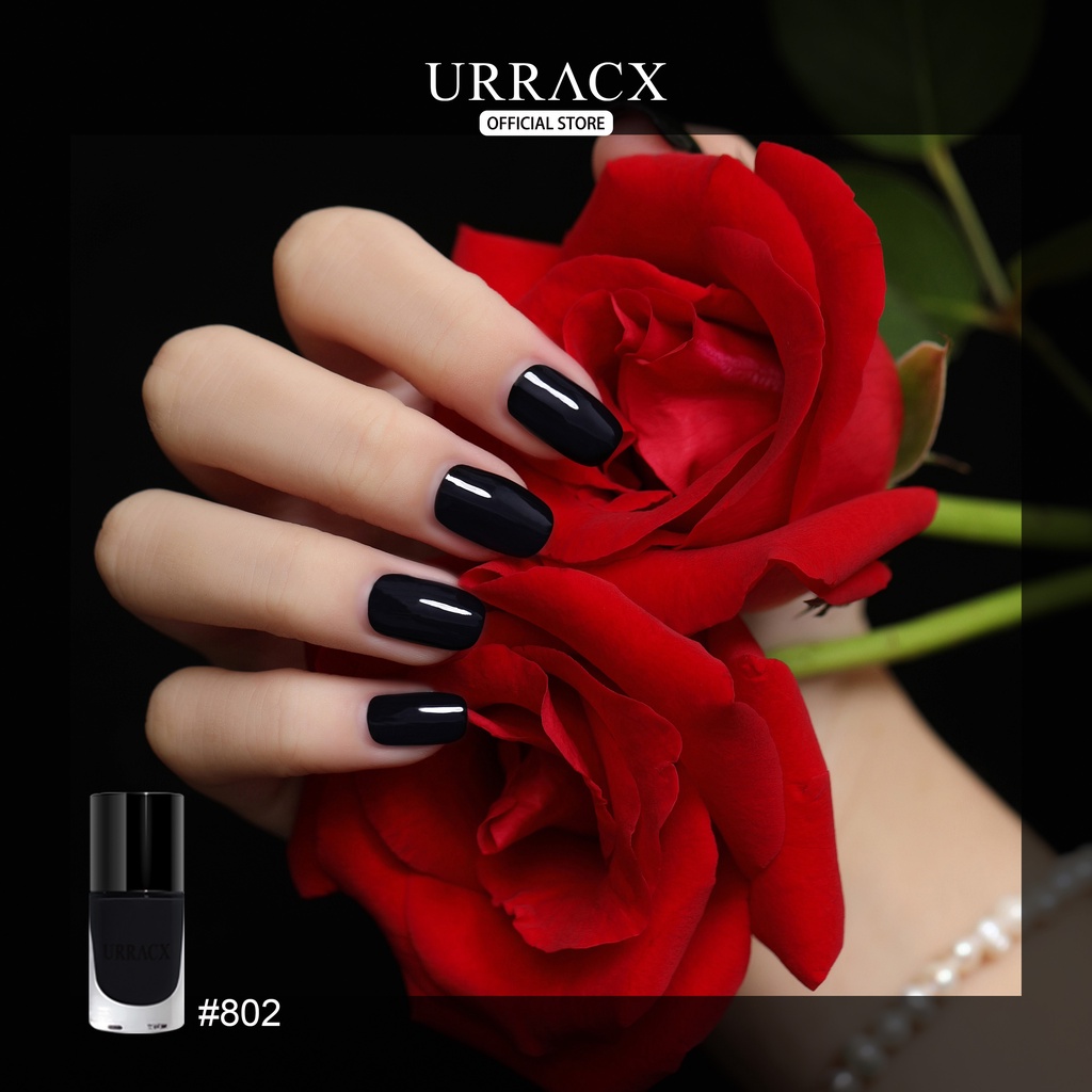 URRACX Nước Sơn móng tay bóng màu đen sơn móng tay 8ml（Vận chuyển từ Hà Nội）