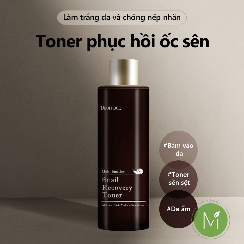 Nước hoa hồng phục hồi ốc sên 210ml  Dưỡng Ẩm / Làm Sáng Da / Chống Nhăn / Đa chức năng