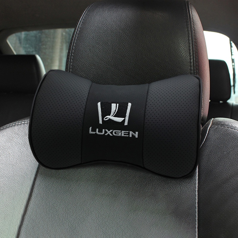Set 2 gối tựa đầu bằng da gắn ghế ngồi xe hơi Luxgen U5 U6 7 U7 MasterCEO