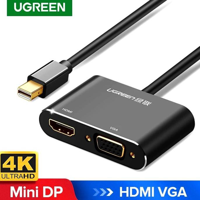 Ugreen Đầu Chuyển Đổi Dp Sang Hdmi Vga 2 Trong 1 Đen