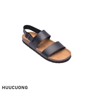 Sandal 2 quai đen đế trấu-S2qd21060449